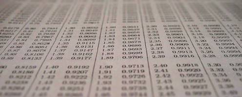 Un papel lleno de números